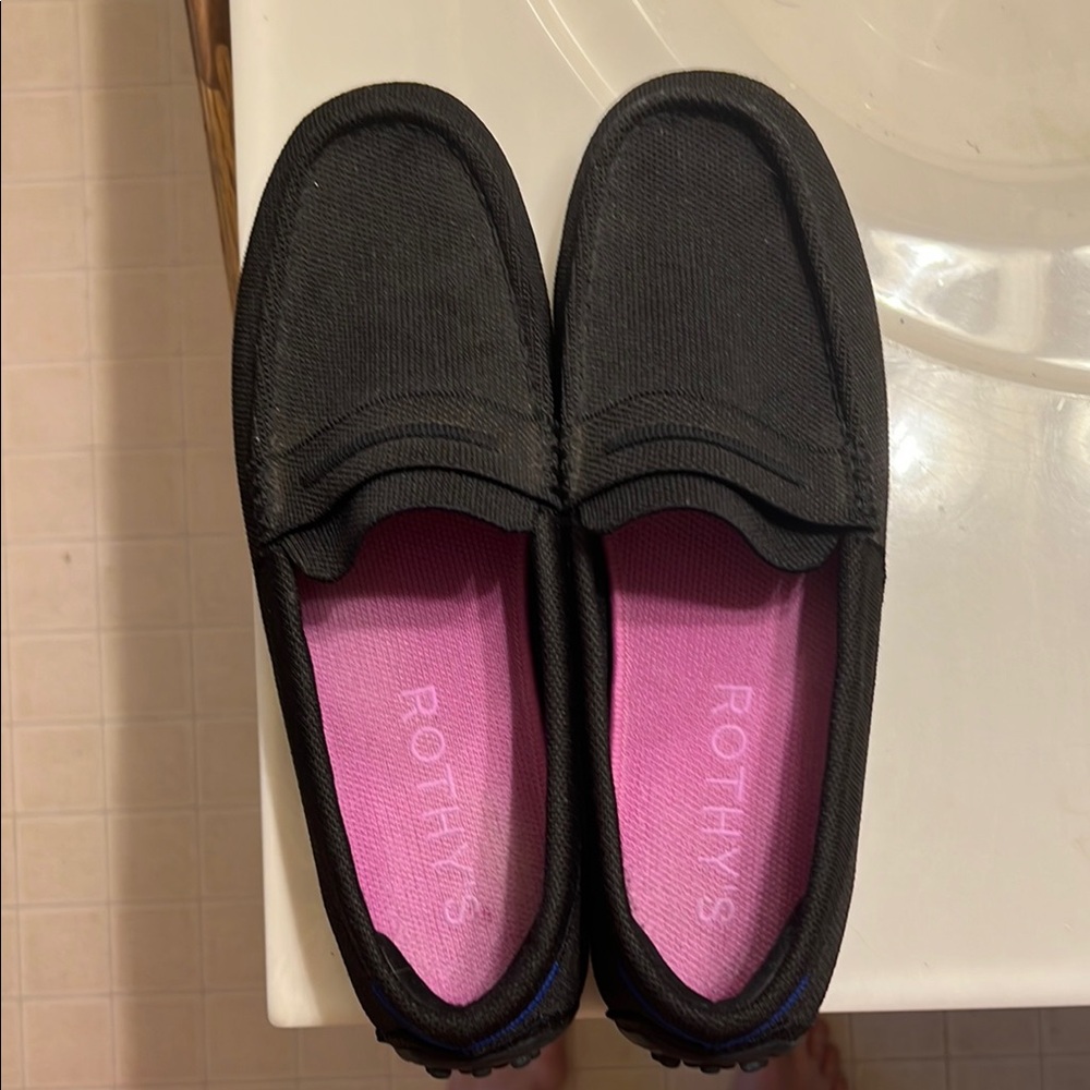 Rothy's Black Flats with Textured Fabric